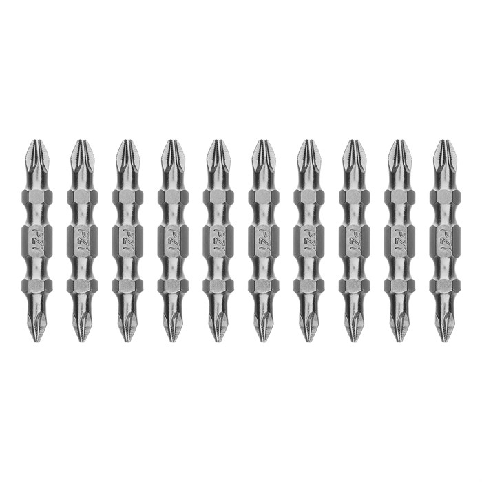 Бита двухстор., PZ2-PZ1х45мм, сталь S2, 10шт. Gross 40371