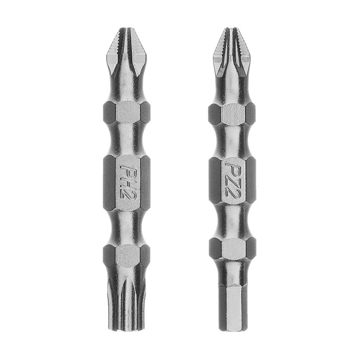 Набор бит двухстор., PH2-T30х45мм, PZ2-H4х45мм, сталь S2, 2 шт. Gross 40376