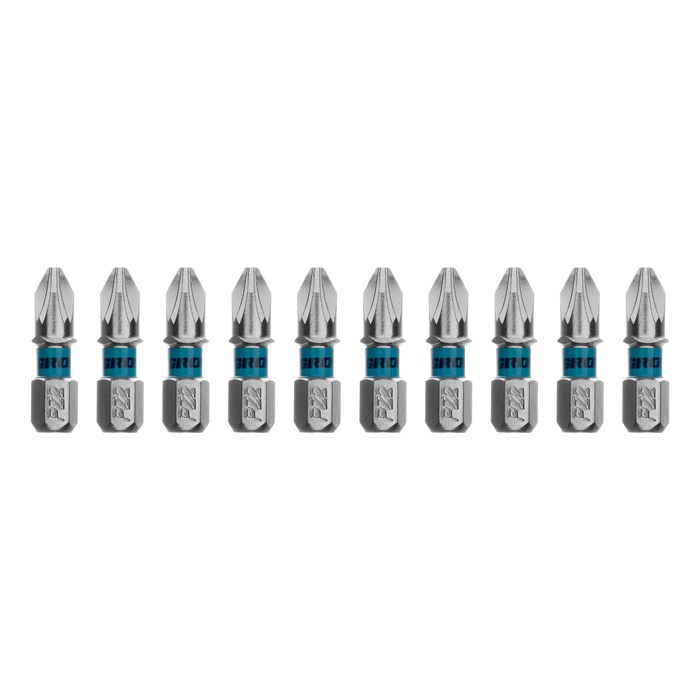 Бита PZ2х25мм, сталь S2, шестигр., 10 шт. Gross 40382