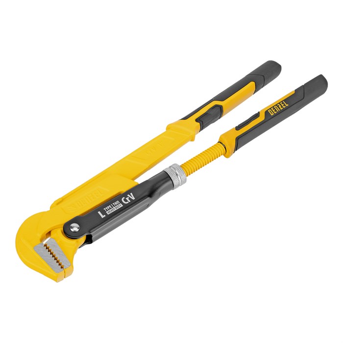 Ключ трубный рычажный №1", 1", цельнокованый, CrV, тип "L" Denzel 41940