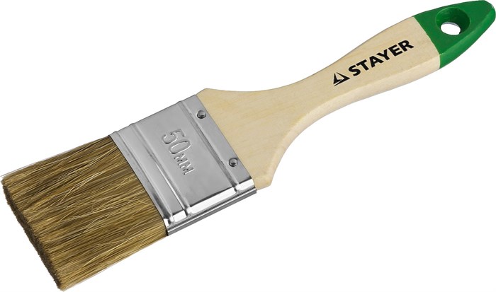 STAYER LASUR, 50 мм, 2″, смешанная щетина, деревянная ручка, для высокотекучих ЛКМ, плоская кисть (01031-50) 00011001