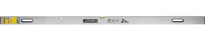 STAYER GRAND 2.5 м, точность 1 мм/м, 2 глазка, Правило с уровнем и ручками, (10752-2.5) 00011738