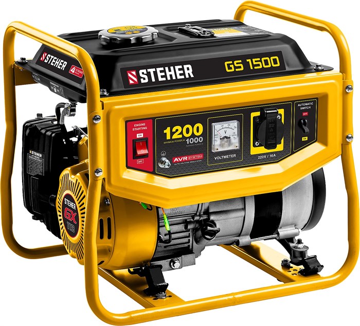STEHER 1200 Вт, бензиновый генератор (GS-1500) 00012335