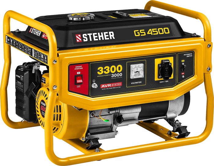 STEHER 3300 Вт, бензиновый генератор (GS-4500) 00012337