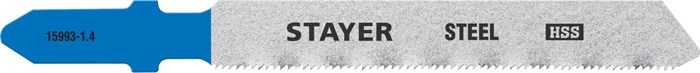 STAYER T118A, 2 шт, 50 мм / 1.2 мм, T-хвост., HSS сталь, по металлу толщиной 1.5-2 мм, полотна для лобзика, Professional (15993-1.4) 00013085