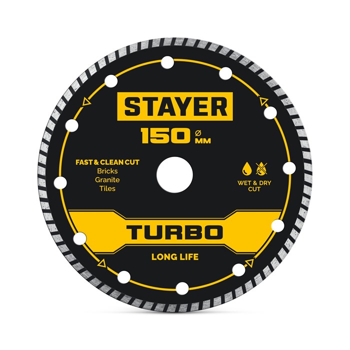 STAYER TURBO 150 мм (22.2 х 7 х 2.4 мм), сегментированный алмазный диск (3662-150) 00014308