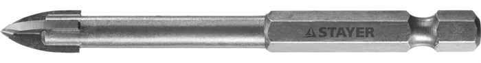 STAYER 4 мм, 4х кромка, HEX 1/4, Сверло по стеклу и кафелю (2985-04) 00016766