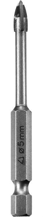 STAYER 5 мм, 4х кромка, HEX 1/4, Сверло по стеклу и кафелю (2985-05) 00016767