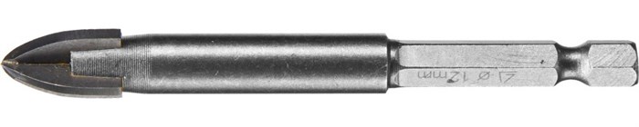 STAYER 12 мм, 4х кромка, HEX 1/4, Сверло по стеклу и кафелю (2985-12) 00016771