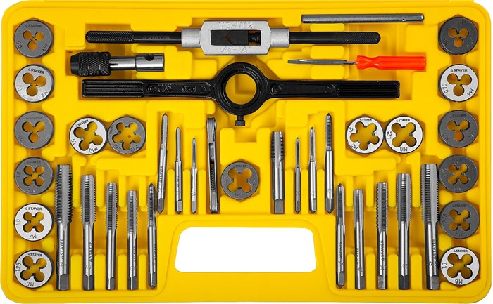 STAYER MaXCut, 40 предметов, инструментальная сталь, набор метчиков и плашек (2805-H40) 00017021