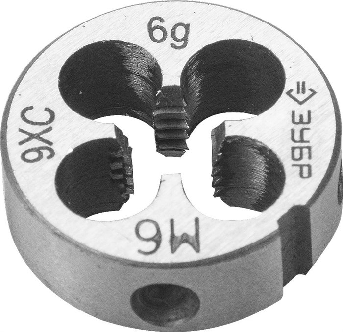 ЗУБР М6 x 1.0 мм, сталь 9ХС, плашка круглая ручная (4-28022-06-1.0) 00017087