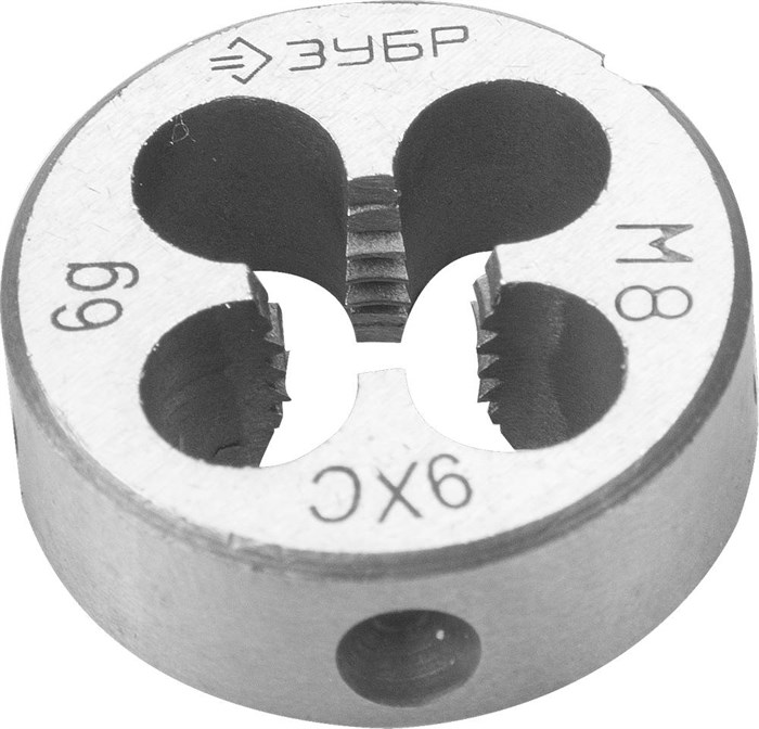 ЗУБР М8 x 1.25 мм, сталь 9ХС, плашка круглая ручная (4-28022-08-1.25) 00017089
