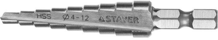 STAYER 4-12 мм, 9 ступеней, сталь HSS, ступенчатое сверло (29660-4-12-9) 00017155