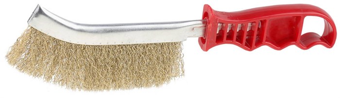 STAYER Brass Wire, однорядная, витая стальная латунированная проволока, d 0.3 мм, пластмассовая рукоятка, щетка ручная, Professional (3508) 00018057