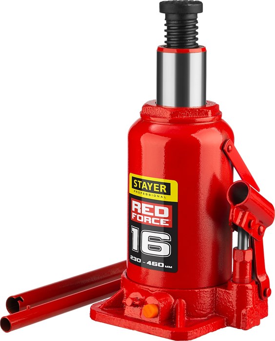 STAYER RED FORCE, 16 т, 230 - 460 мм, бутылочный гидравлический домкрат, Professional (43160-16) 00018490