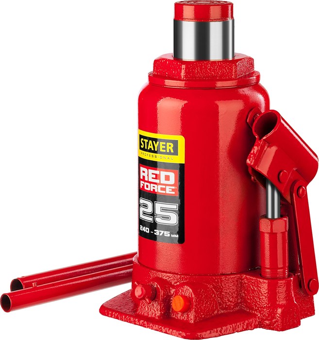 STAYER RED FORCE, 25 т, 240 - 375 мм, бутылочный гидравлический домкрат, Professional (43160-25) 00018493