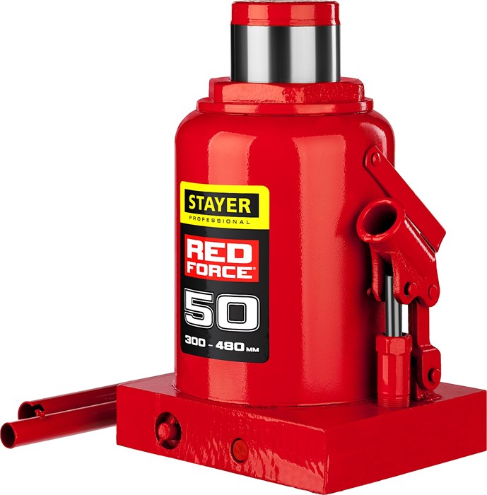 STAYER RED FORCE, 50 т, 300 - 480 мм, бутылочный гидравлический домкрат, Professional (43160-50) 00018498