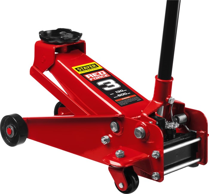 STAYER F-30 RED FORCE, 3 т, 130 - 350 мм, подкатной домкрат с высоким подъемом для СТО, Professional (43150-3) 00018536
