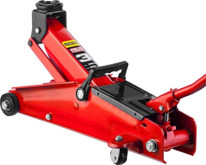 STAYER R-33 RED FORCE, 3 т, 135 - 400 мм, подкатной домкрат с увеличенным подъемом, Professional (43154-3) 00018541