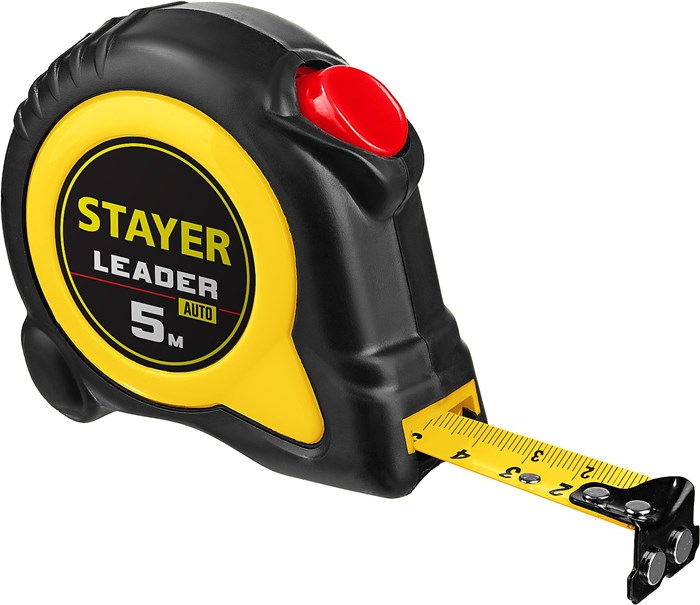 STAYER Leader, 5 м х 19 мм, рулетка с автостопом, Professional (3402-05-19) 00018773