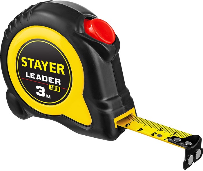 STAYER Leader, 3 м х 16 мм, рулетка с автостопом, Professional (3402-3) 00018776
