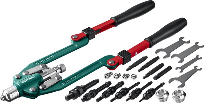 KRAFTOOL Combo3-M12, 3 вида заклёпок, комбинированный складной заклепочник в кейсе (31182) 00019485