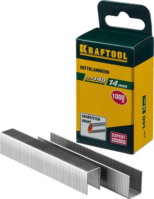 KRAFTOOL скобы тип 140 (G/11/57), 14 мм, калибр 20GA. 1000 шт (31680-14) 00019639