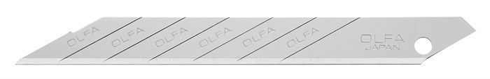 OLFA 9 мм, 10 шт, в пластиковом кейсе + блистер, угол наклона сегмента 30°, сегментированные лезвия (OL-SAB-10B) 00020199