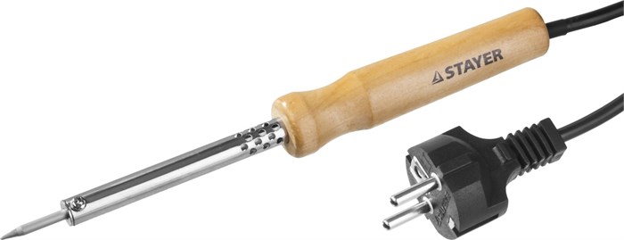 STAYER MAXTerm, 40 Вт, конус, электропаяльник с деревянной рукояткой (55310-40) 00020423