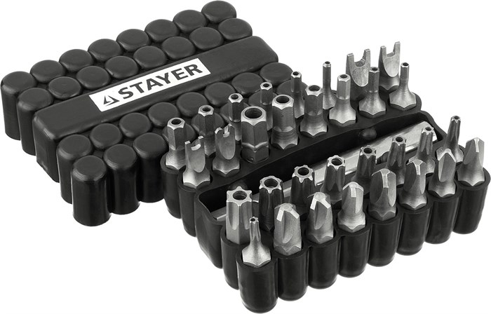 STAYER 33 шт, набор специальных бит с магнитным адаптером (26084-H33) 00020543