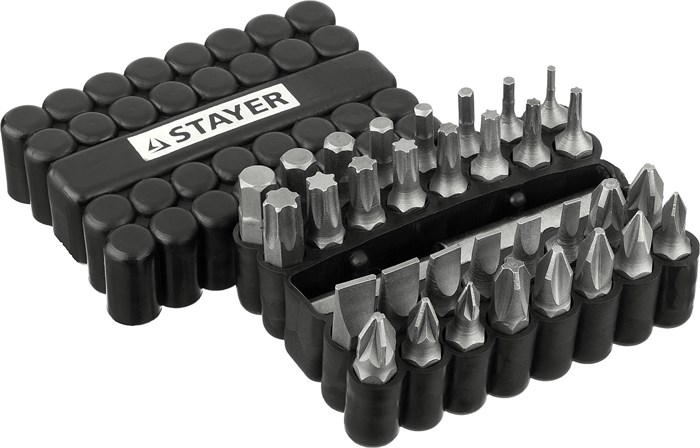 STAYER 33 шт, набор бит с магнитным адаптером (26085-H33) 00020544