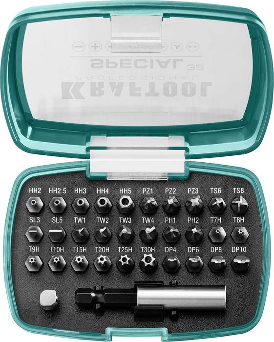 KRAFTOOL Special-32, с адаптером 32 шт, набор специальных бит (2610-H32) 00020551
