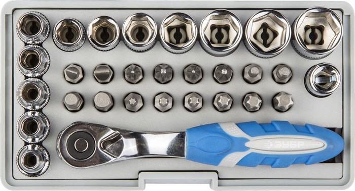 ЗУБР 31 шт, набор: трещотка, биты и торцовые головки (26054-H31) 00020833