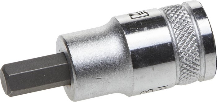 Торцовая бита-головка KRAFTOOL ″INDUSTRIE QUALITAT″, материал S2, HEX, сатинированная, 1/2″, H8 00021165