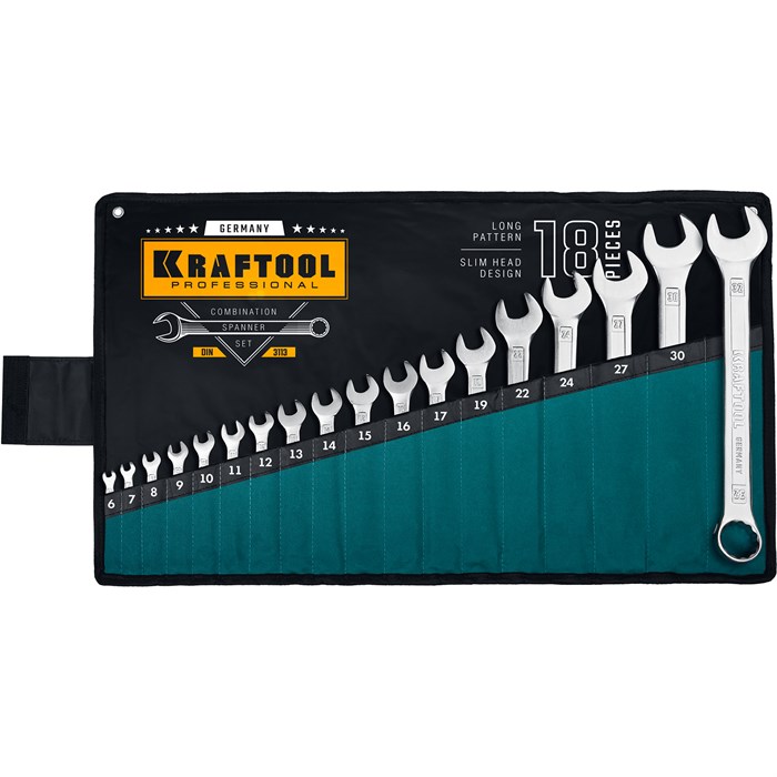 KRAFTOOL 18 шт, 6 - 32 мм, набор комбинированных гаечных ключей (27079-H18) 00022174