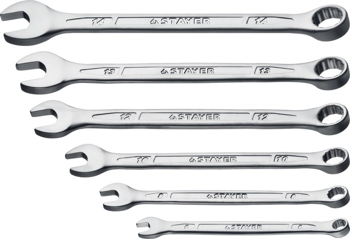 STAYER HERCULES, 6 шт, 6 - 14 мм, набор комбинированных гаечных ключей, Professional (27085-H6) 00022189