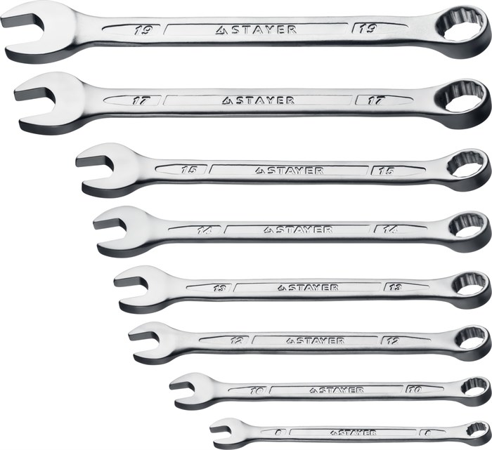 STAYER HERCULES, 8 шт, 8 - 19 мм, набор комбинированных гаечных ключей, Professional (27085-H8) 00022190