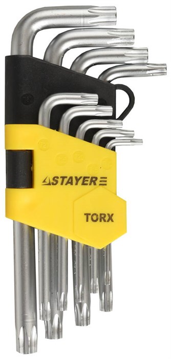 STAYER HERCULES TORX, 9 шт, набор коротких ключей TORX (2743-H9) 00022232