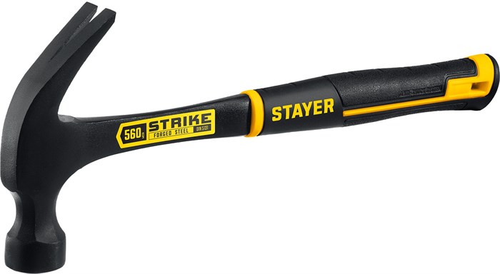 STAYER Strike, 560 г, цельнометаллический столярный молоток-гвоздодёр, Professional (2025-560) 00022689