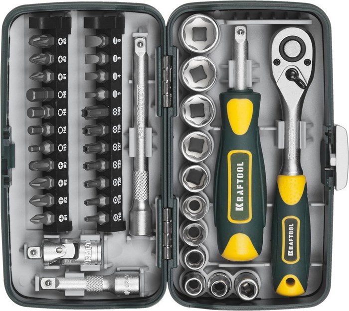 KRAFTOOL X-Drive 38, 38 предм., универсальный набор инструмента (27970-H38) 00022740