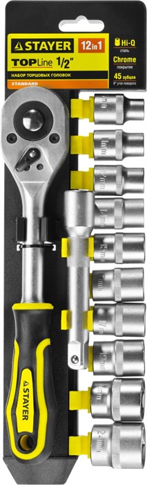 STAYER RSS 12L, 12 предм., (1/2″), набор торцовых головок (27750-H12) 00022819