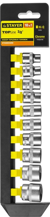 STAYER RSS 10M, 10 предм., (3/8″), набор торцовых головок (27757-H10) 00022826