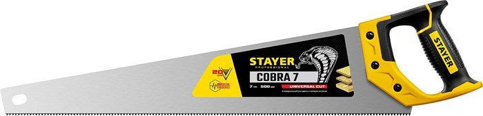 STAYER Cobra 7, 500 мм, универсальная ножовка, Professional (1510-50) 00023175