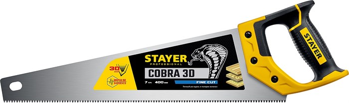 STAYER Cobra 3D, 400 мм, универсальная ножовка, Professional (1512-40) 00023178