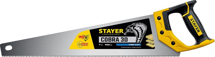STAYER Cobra 3D, 450 мм, универсальная ножовка, Professional (1512-45) 00023179