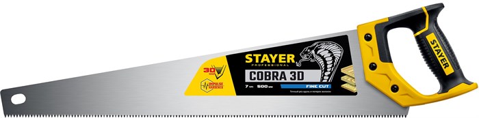 STAYER Cobra 3D, 500 мм, универсальная ножовка, Professional (1512-50) 00023180