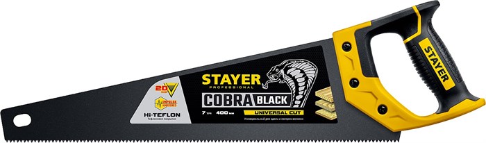 STAYER Cobra Black, 400 мм, универсальная ножовка, Professional (2-15081-40) 00023234