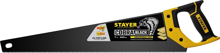 STAYER Cobra Black, 500 мм, универсальная ножовка, Professional (2-15081-50) 00023236