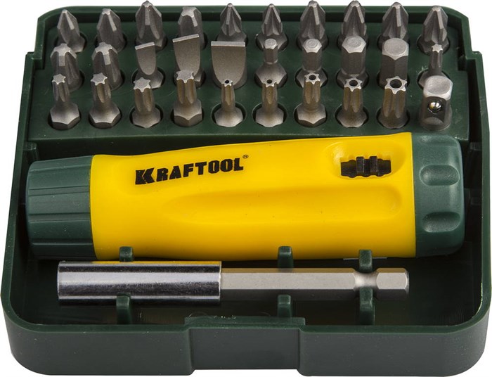 KRAFTOOL Kompakt-32, 32 предм., с насадками, реверсивная отвертка (26142-H32) 00023620