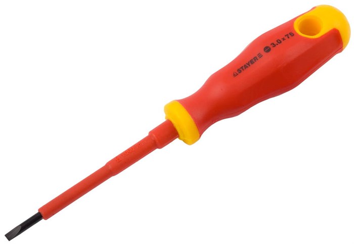 STAYER Electro, SL3 х 75 мм, диэлектрическая отвертка, Professional (25141-03-07) 00024319